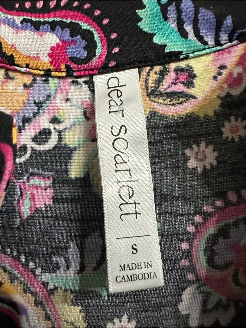 dear scarlett Sleeveless Black Paisley Swing Mini Dress Size S